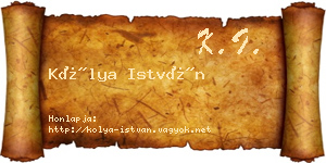 Kólya István névjegykártya