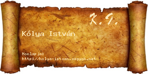 Kólya István névjegykártya